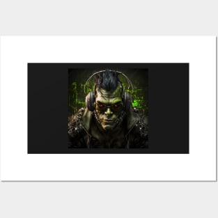 Cyberpunk Orc Gamer Posters and Art